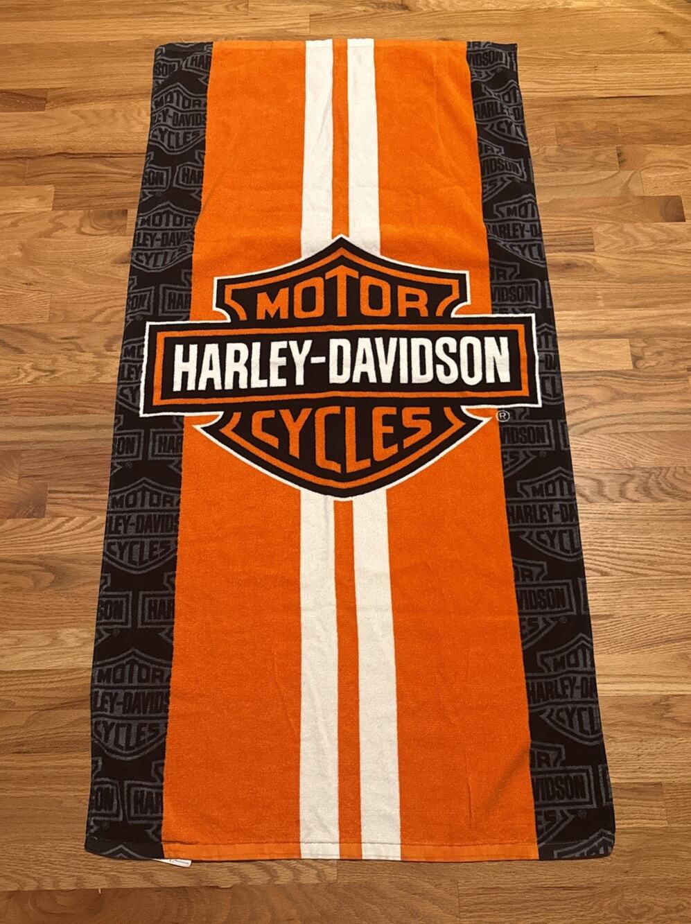 Racing Stripe Harley Davidson Beach Bath Pool Towel Motorcycle Biker 28 X 57”